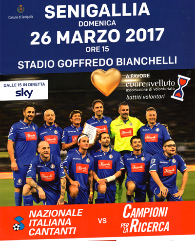 SENIGALLIA: NAZIONALE ITALIANA CANTANTI vs CAMPIONI PER LA RICERCA