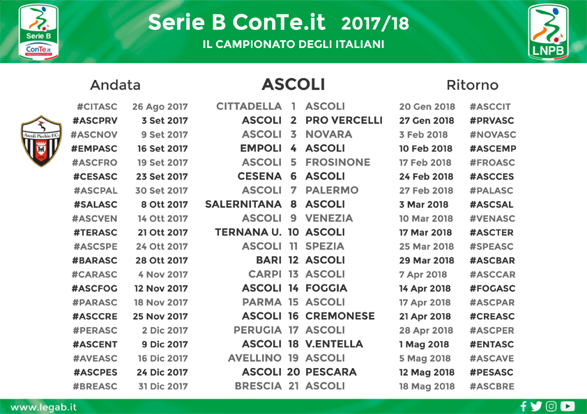 PARTE IL CAMPIONATO DELL'ASCOLI PICCHIO